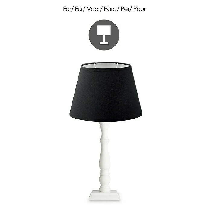 BAUHAUS Home Sweet Home Lampenschirm Largo Ø X H: 24 X 16 Cm, Night Black, Stoff, Oval 8 BAUHAUS Home Sweet Home Lampenschirm Largo Ø X H: 24 X 16 Cm, Night Black, Stoff, Oval – Bild 6