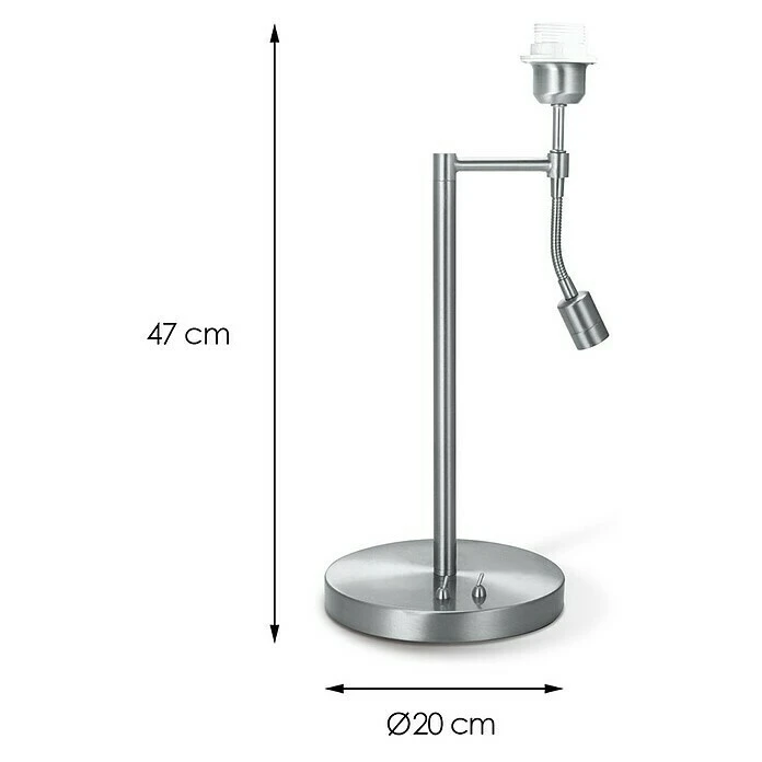 BAUHAUS Deko-Tischleuchte Read L X B X H: 20 X 20 X 47 Cm, Mattstahl, E27 7 BAUHAUS Deko-Tischleuchte Read L X B X H: 20 X 20 X 47 Cm, Mattstahl, E27 – Bild 5