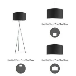 BAUHAUS Home Sweet Home Lampenschirm Bling Ø X H: 50 X 25 Cm, Night Black, Baumwolle, Rund 12 BAUHAUS Home Sweet Home Lampenschirm Bling Ø X H: 50 X 25 Cm, Night Black, Baumwolle, Rund -Bauhaus Home 12 1101