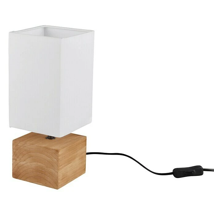 BAUHAUS Trio Leuchten Tischleuchte Woody 40 W, L X B X H: 12 X 12 X 30 Cm, Weiß/Braun, E14 5 BAUHAUS Trio Leuchten Tischleuchte Woody 40 W, L X B X H: 12 X 12 X 30 Cm, Weiß/Braun, E14 – Bild 3
