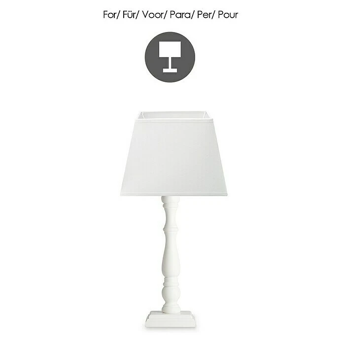 BAUHAUS Home Sweet Home Lampenschirm Largo L X B X H: 20 X 20 X 14 Cm, Pure White, Stoff, Eckig 8 BAUHAUS Home Sweet Home Lampenschirm Largo L X B X H: 20 X 20 X 14 Cm, Pure White, Stoff, Eckig – Bild 6