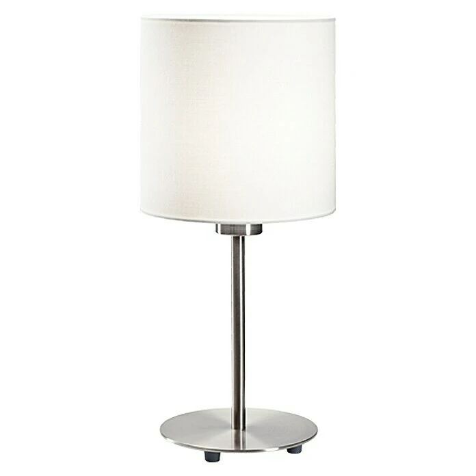 BAUHAUS Eglo Pasteri Tischleuchte Rund 60 W, Ø X H: 180 Mm X 40 Cm, Nickel Matt, Weiß, E27 3 BAUHAUS Eglo Pasteri Tischleuchte Rund 60 W, Ø X H: 180 Mm X 40 Cm, Nickel Matt, Weiß, E27