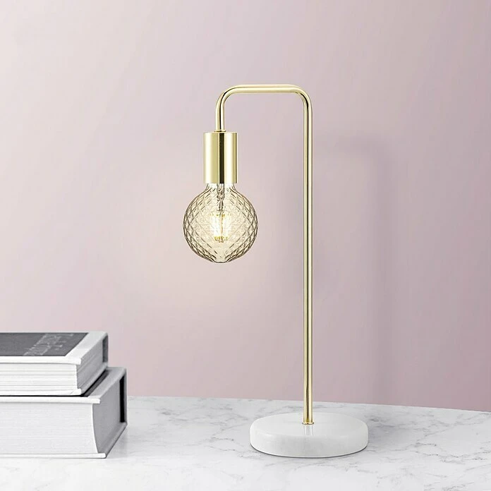 BAUHAUS Home Sweet Home Lampenfuß Noble 10 W, E27, Weiß/Gold, Höhe: 40 Cm 4 BAUHAUS Home Sweet Home Lampenfuß Noble 10 W, E27, Weiß/Gold, Höhe: 40 Cm – Bild 2