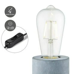 BAUHAUS Home Sweet Home Lampenfuß Dry 10 W, E27, Grau, Höhe: 10 Cm -Bauhaus Home 12 1194