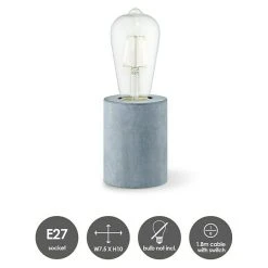 BAUHAUS Home Sweet Home Lampenfuß Dry 10 W, E27, Grau, Höhe: 10 Cm -Bauhaus Home 12 1195