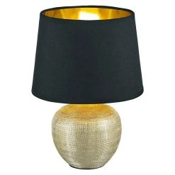 BAUHAUS Reality Leuchten Tischleuchte Rund Luxor 60 W, Ø X H: 150 Mm X 26 Cm, Gold, Schwarz, Gold, E14