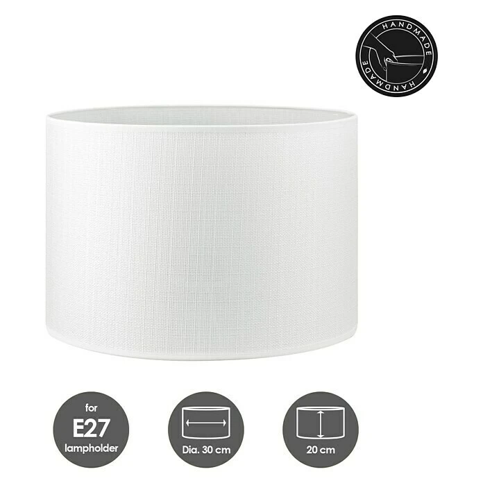 BAUHAUS Home Sweet Home Lampenschirm Canvas 30 Cm, Schneeweiß, Baumwolle, Rund 5 BAUHAUS Home Sweet Home Lampenschirm Canvas 30 Cm, Schneeweiß, Baumwolle, Rund – Bild 3