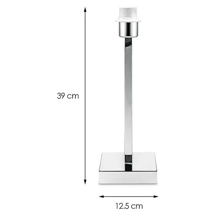 BAUHAUS Home Sweet Home Lampenfuß Gomez 40 W, Farbe: Chrom, Höhe: 40 Cm 5 BAUHAUS Home Sweet Home Lampenfuß Gomez 40 W, Farbe: Chrom, Höhe: 40 Cm – Bild 3