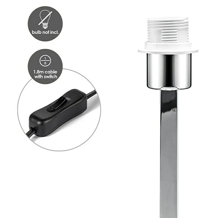 BAUHAUS Home Sweet Home Lampenfuß Gomez 40 W, Farbe: Chrom, Höhe: 40 Cm 7 BAUHAUS Home Sweet Home Lampenfuß Gomez 40 W, Farbe: Chrom, Höhe: 40 Cm – Bild 5