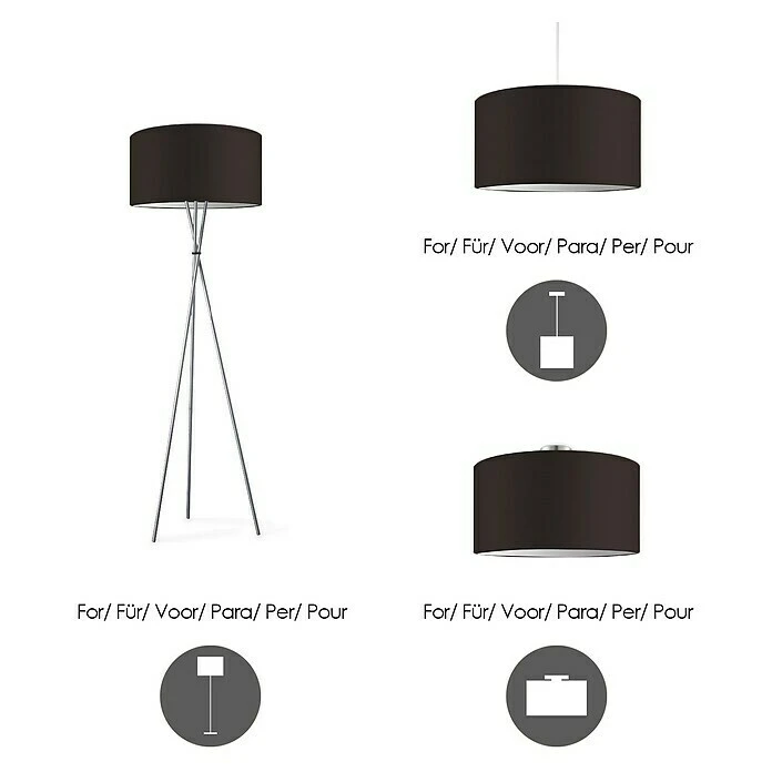 BAUHAUS Home Sweet Home Lampenschirm Bling Ø X H: 50 X 25 Cm, Chocolate, Baumwolle, Rund 7 BAUHAUS Home Sweet Home Lampenschirm Bling Ø X H: 50 X 25 Cm, Chocolate, Baumwolle, Rund – Bild 5