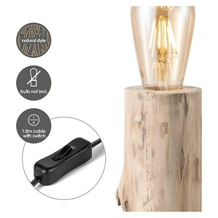 BAUHAUS Home Sweet Home Tischleuchte Billy 10 W, Beige, E27, 120 Mm X 25,5 Cm 6 BAUHAUS Home Sweet Home Tischleuchte Billy 10 W, Beige, E27, 120 Mm X 25,5 Cm – Bild 4