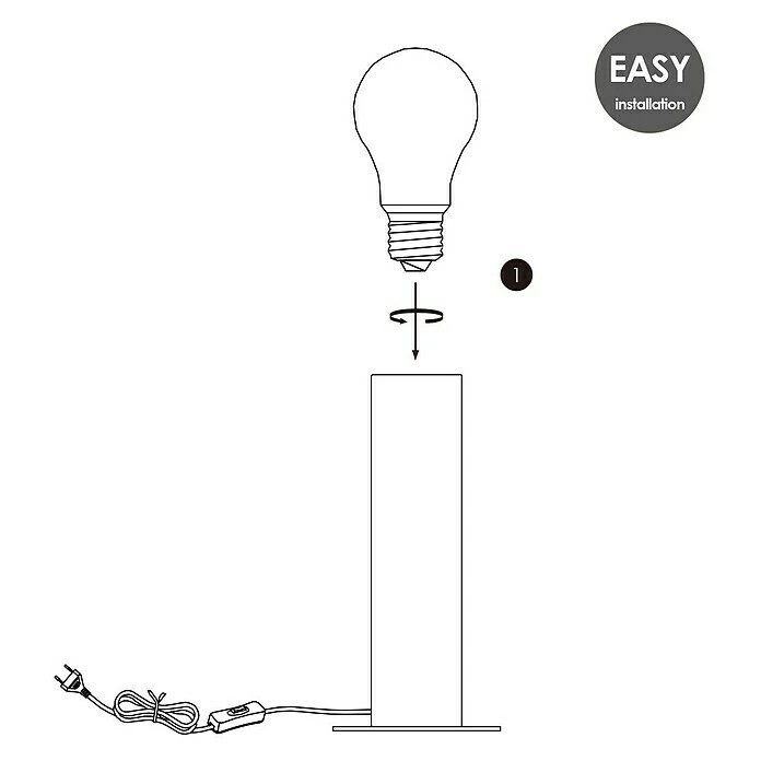 BAUHAUS Home Sweet Home Tischleuchte Billy 10 W, Beige, E27, 120 Mm X 25,5 Cm 7 BAUHAUS Home Sweet Home Tischleuchte Billy 10 W, Beige, E27, 120 Mm X 25,5 Cm – Bild 5