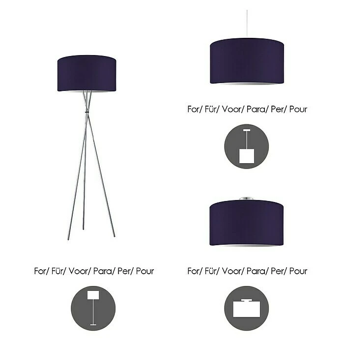 BAUHAUS Home Sweet Home Lampenschirm Bling Ø X H: 60 X 28 Cm, Violett 6 BAUHAUS Home Sweet Home Lampenschirm Bling Ø X H: 60 X 28 Cm, Violett – Bild 4