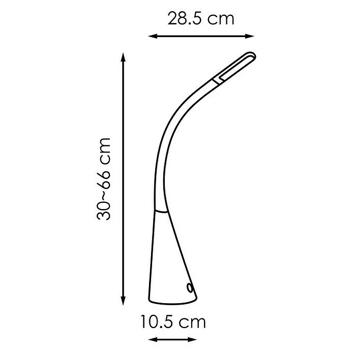 BAUHAUS LED-Tischleuchte 3,5 W, L X B X H: 28,5 X 28,5 X 66 Cm, Schwarz, Warmweiß 7 BAUHAUS LED-Tischleuchte 3,5 W, L X B X H: 28,5 X 28,5 X 66 Cm, Schwarz, Warmweiß – Bild 5