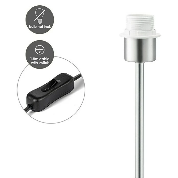 BAUHAUS Home Sweet Home Lampenfuß Single 40 W, Farbe: Stahl Matt, Höhe: 37 Cm 4 BAUHAUS Home Sweet Home Lampenfuß Single 40 W, Farbe: Stahl Matt, Höhe: 37 Cm – Bild 2