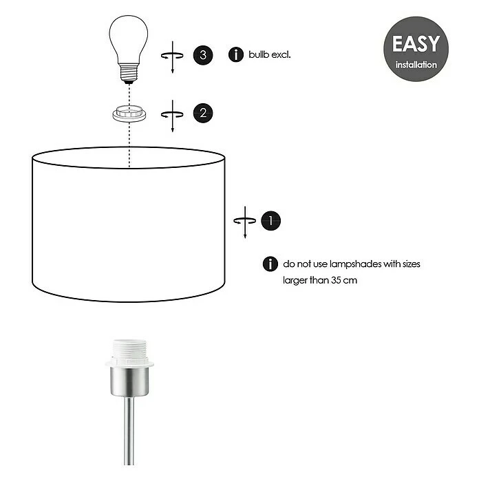BAUHAUS Home Sweet Home Lampenfuß Single 40 W, Farbe: Stahl Matt, Höhe: 37 Cm 6 BAUHAUS Home Sweet Home Lampenfuß Single 40 W, Farbe: Stahl Matt, Höhe: 37 Cm – Bild 4