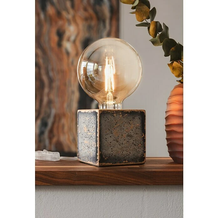 BAUHAUS WOFI Tischleuchte Broad 10 W, L X B X H: 10 X 10 X 10 Cm, Grau, E27 4 BAUHAUS WOFI Tischleuchte Broad 10 W, L X B X H: 10 X 10 X 10 Cm, Grau, E27 – Bild 2