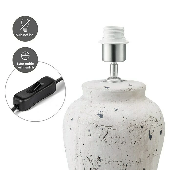 BAUHAUS Home Sweet Home Lampenfuß Luke 40 W, Farbe: Weiß, Höhe: 36 Cm 5 BAUHAUS Home Sweet Home Lampenfuß Luke 40 W, Farbe: Weiß, Höhe: 36 Cm – Bild 3