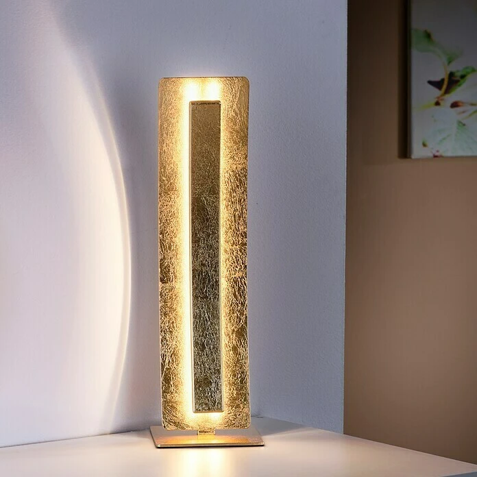 BAUHAUS Paul Neuhaus Nevis LED-Tischleuchte 10 W, L X B X H: 12 X 12 X 40,5 Cm, Gold, Warmweiß 5 BAUHAUS Paul Neuhaus Nevis LED-Tischleuchte 10 W, L X B X H: 12 X 12 X 40,5 Cm, Gold, Warmweiß – Bild 3