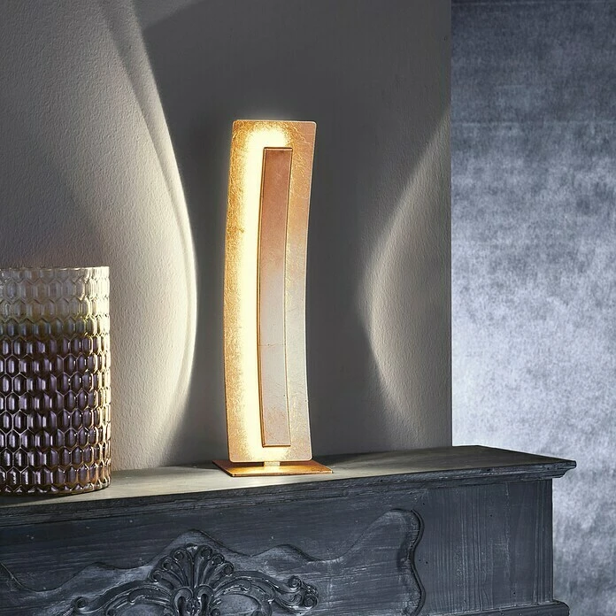 BAUHAUS Paul Neuhaus Nevis LED-Tischleuchte 10 W, L X B X H: 12 X 12 X 40,5 Cm, Gold, Warmweiß 6 BAUHAUS Paul Neuhaus Nevis LED-Tischleuchte 10 W, L X B X H: 12 X 12 X 40,5 Cm, Gold, Warmweiß – Bild 4