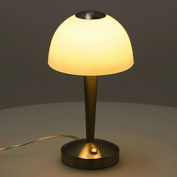 BAUHAUS Reality Leuchten LED-Tischleuchte Rund Ventura 4 W, Ø X H: 155 Mm X 29 Cm, Nickel, Warmweiß 5 BAUHAUS Reality Leuchten LED-Tischleuchte Rund Ventura 4 W, Ø X H: 155 Mm X 29 Cm, Nickel, Warmweiß – Bild 3