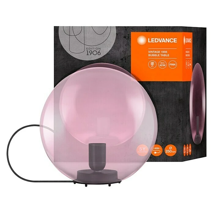 BAUHAUS Ledvance Deko-Tischleuchte BUBBLE L X B X H: 25 X 25 X 245 Cm, Pink, E27 8 BAUHAUS Ledvance Deko-Tischleuchte BUBBLE L X B X H: 25 X 25 X 245 Cm, Pink, E27 – Bild 6