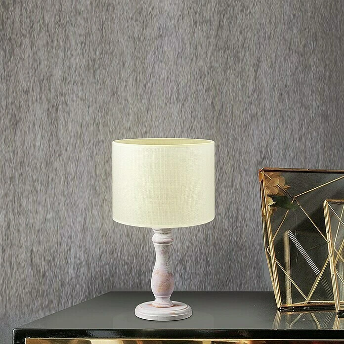 BAUHAUS Home Sweet Home Lampenfuß Femme 40 W, Farbe: Vintage Weiß, Höhe: 27 Cm 5 BAUHAUS Home Sweet Home Lampenfuß Femme 40 W, Farbe: Vintage Weiß, Höhe: 27 Cm – Bild 3