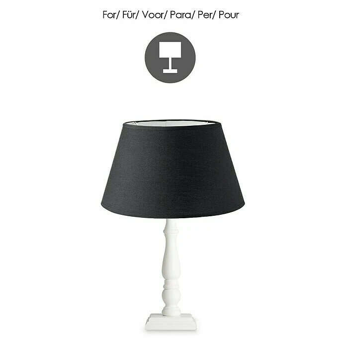 BAUHAUS Home Sweet Home Lampenschirm Largo Ø X H: 30 X 17 Cm, Night Black, Stoff, Rund 5 BAUHAUS Home Sweet Home Lampenschirm Largo Ø X H: 30 X 17 Cm, Night Black, Stoff, Rund – Bild 3