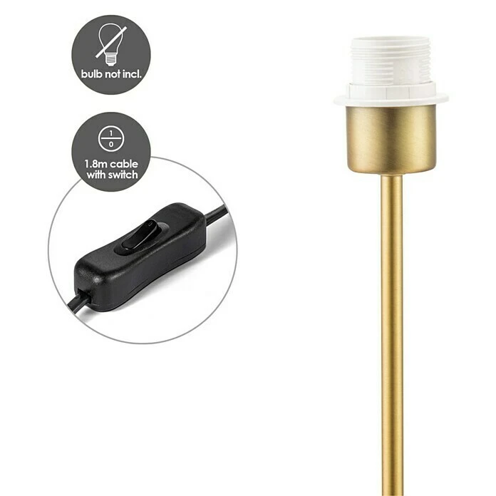 BAUHAUS Home Sweet Home Lampenfuß Single 40 W, Farbe: Messing, Höhe: 37 Cm 6 BAUHAUS Home Sweet Home Lampenfuß Single 40 W, Farbe: Messing, Höhe: 37 Cm – Bild 4