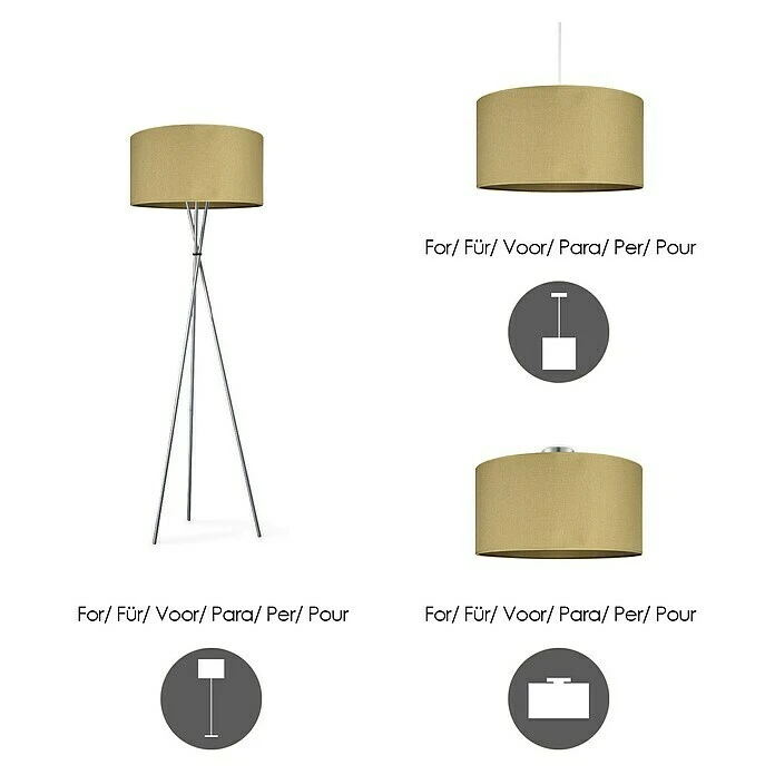 BAUHAUS Home Sweet Home Lampenschirm Canvas 50 Cm, Herbstgrün, Baumwolle, Rund 7 BAUHAUS Home Sweet Home Lampenschirm Canvas 50 Cm, Herbstgrün, Baumwolle, Rund – Bild 5