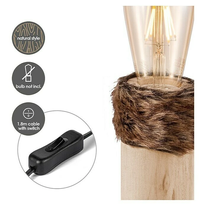 BAUHAUS Home Sweet Home Tischleuchte Furdy 10 W, Beige, E27, 100 Mm X 11,5 Cm 5 BAUHAUS Home Sweet Home Tischleuchte Furdy 10 W, Beige, E27, 100 Mm X 11,5 Cm – Bild 3