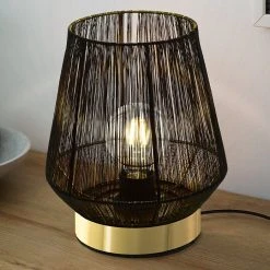 BAUHAUS Eglo Escandidos Tischleuchte 40 W, Schwarz/Messing, E27