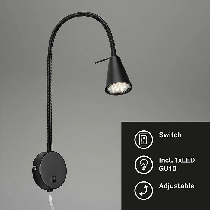 BAUHAUS Briloner LED-Wandstrahler Tusa 4 W, Schwarz, L X B X H: 5,8 X 20,5 X 45 Cm 7 BAUHAUS Briloner LED-Wandstrahler Tusa 4 W, Schwarz, L X B X H: 5,8 X 20,5 X 45 Cm – Bild 5