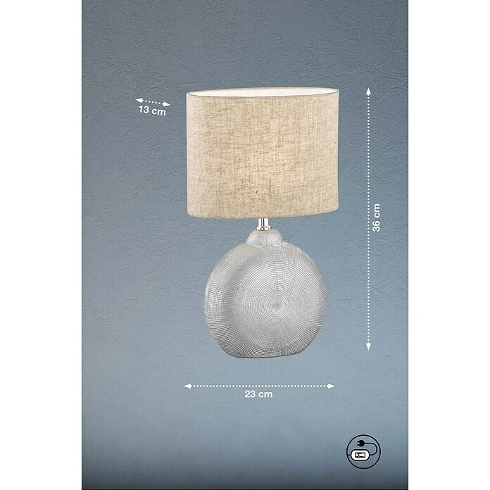 BAUHAUS Honsel Leuchten Tischleuchte Foro 40 W, L X B X H: 23 X 13 X 39 Cm, Silber, E14 6 BAUHAUS Honsel Leuchten Tischleuchte Foro 40 W, L X B X H: 23 X 13 X 39 Cm, Silber, E14 – Bild 4