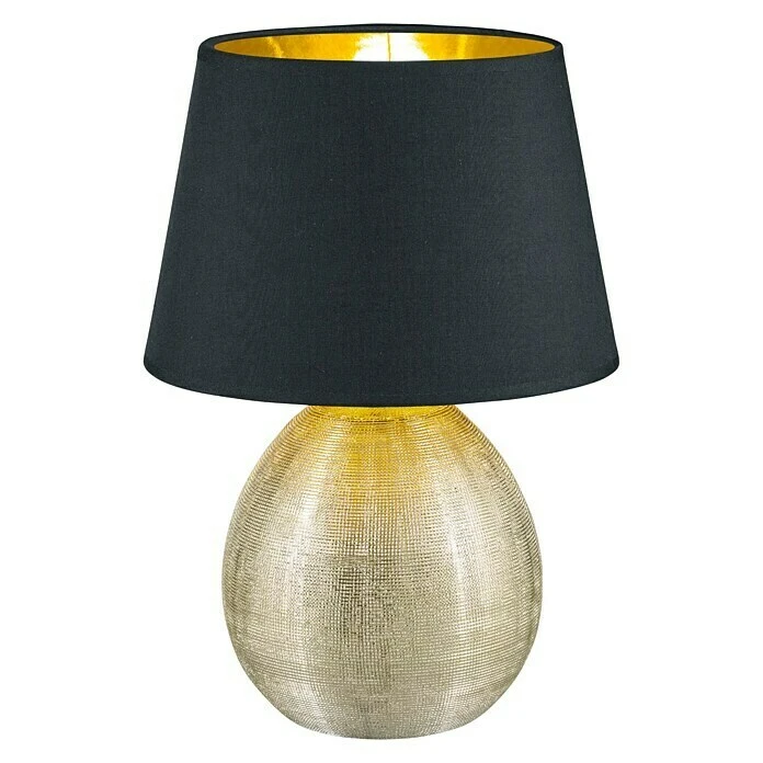 BAUHAUS Reality Leuchten Tischleuchte Rund Luxor 60 W, Ø X H: 240 Mm X 35 Cm, Gold, Schwarz, Gold, E27 3 BAUHAUS Reality Leuchten Tischleuchte Rund Luxor 60 W, Ø X H: 240 Mm X 35 Cm, Gold, Schwarz, Gold, E27