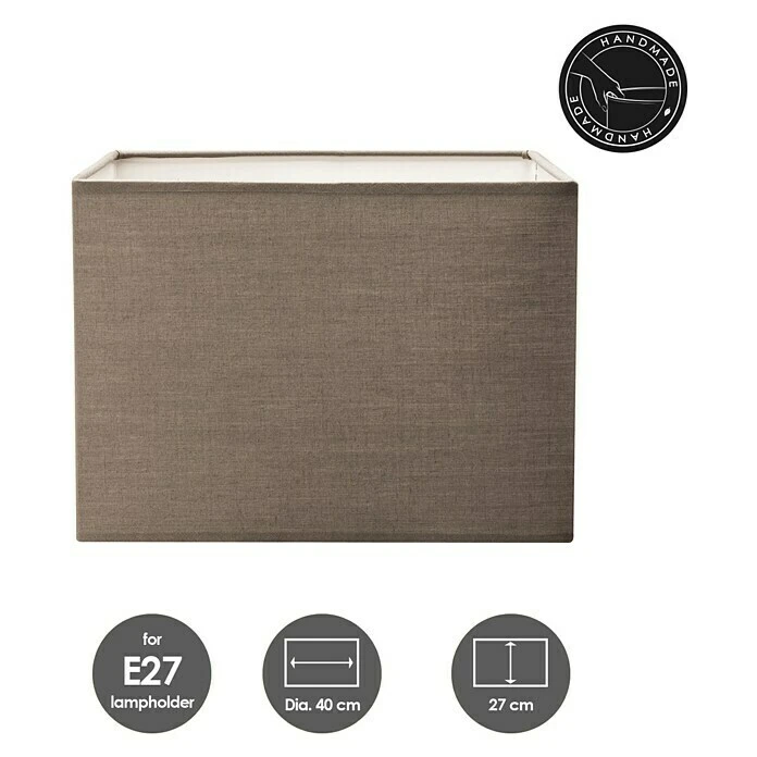BAUHAUS Home Sweet Home Lampenschirm Block L X B X H: 40 X 40 X 27 Cm, Beige, Baumwolle, Eckig 4 BAUHAUS Home Sweet Home Lampenschirm Block L X B X H: 40 X 40 X 27 Cm, Beige, Baumwolle, Eckig – Bild 2