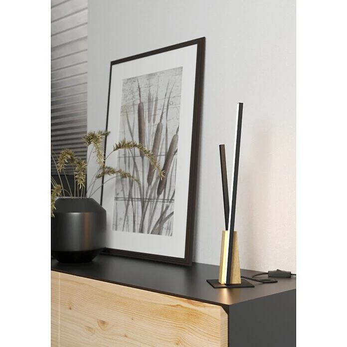 BAUHAUS Eglo Panagria LED-Tischleuchte 12 W, L X B X H: 7,5 X 4,5 X 45,5 Cm, Schwarz/Braun, Warmweiß 4 BAUHAUS Eglo Panagria LED-Tischleuchte 12 W, L X B X H: 7,5 X 4,5 X 45,5 Cm, Schwarz/Braun, Warmweiß – Bild 2
