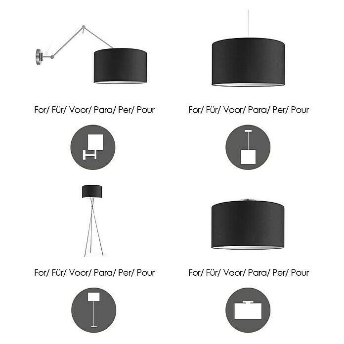 BAUHAUS Home Sweet Home Lampenschirm Bling Ø X H: 450 Mm X 23 Cm, Schwarz 7 BAUHAUS Home Sweet Home Lampenschirm Bling Ø X H: 450 Mm X 23 Cm, Schwarz – Bild 5