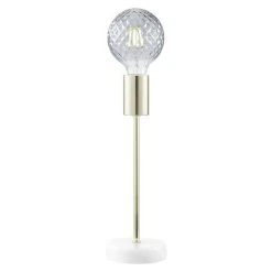 BAUHAUS Home Sweet Home Lampenfuß Cava 10 W, E27, Weiß/Gold, Höhe: 38 Cm
