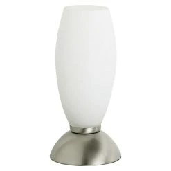 BAUHAUS Paul Neuhaus Tischleuchte Rund Joy 33 W, Ø X H: 85 Mm X 19 Cm, Silber, Weiß, G9