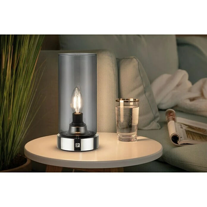 BAUHAUS Paulmann Tischleuchte Pinja 20 W, L X B X H: 11 Cm X 11 Mm X 24,4 Cm, Rauch, E14 5 BAUHAUS Paulmann Tischleuchte Pinja 20 W, L X B X H: 11 Cm X 11 Mm X 24,4 Cm, Rauch, E14 – Bild 3