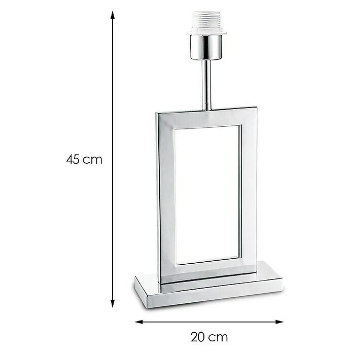 BAUHAUS Home Sweet Home Lampenfuß Jong Square 40 W, Farbe: Chrom, Höhe: 40 Cm 4 BAUHAUS Home Sweet Home Lampenfuß Jong Square 40 W, Farbe: Chrom, Höhe: 40 Cm – Bild 2