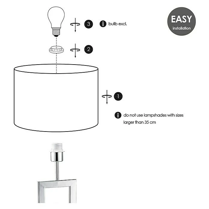 BAUHAUS Home Sweet Home Lampenfuß Jong Square 40 W, Farbe: Chrom, Höhe: 40 Cm 5 BAUHAUS Home Sweet Home Lampenfuß Jong Square 40 W, Farbe: Chrom, Höhe: 40 Cm – Bild 3