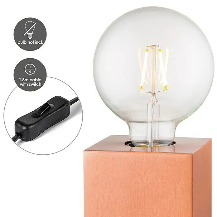 BAUHAUS Home Sweet Home Lampenfuß Dry 10 10 W, E27, Kupfer, Höhe: 8,5 Cm 6 BAUHAUS Home Sweet Home Lampenfuß Dry 10 10 W, E27, Kupfer, Höhe: 8,5 Cm – Bild 4