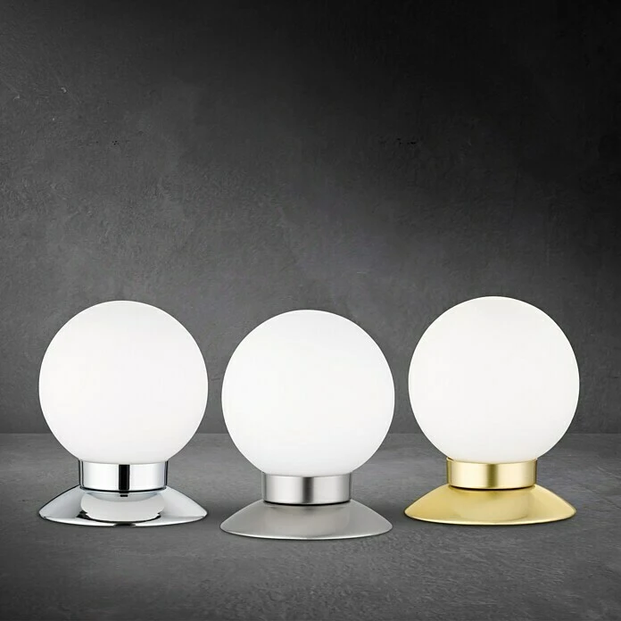BAUHAUS Reality Leuchten LED-Tischleuchte Rund Princess 3 W, Ø X H: 100 Mm X 13 Cm, Chrom, Warmweiß 4 BAUHAUS Reality Leuchten LED-Tischleuchte Rund Princess 3 W, Ø X H: 100 Mm X 13 Cm, Chrom, Warmweiß – Bild 2
