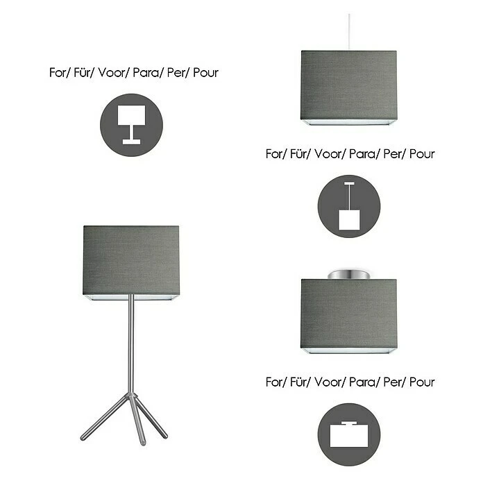 BAUHAUS Home Sweet Home Lampenschirm Block L X B X H: 25 X 25 X 18 Cm, Castlerock, Baumwolle, Eckig 7 BAUHAUS Home Sweet Home Lampenschirm Block L X B X H: 25 X 25 X 18 Cm, Castlerock, Baumwolle, Eckig – Bild 5