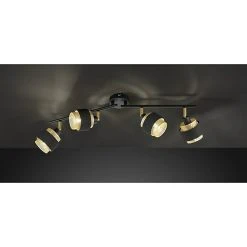 BAUHAUS WOFI Grove Deckenstrahler 112 W, L X B X H: 85 X 10 X 21,5 Cm, Schwarz/Gold, E14, 4 Stk.