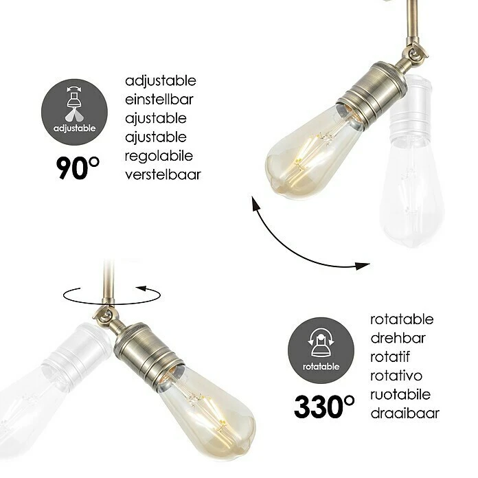 BAUHAUS Home Sweet Home LED-Deckenleuchte Spy 4 W, L X B X H: 15 X 9,5 X 20,5 Cm, Bronze, Warmweiß 4 BAUHAUS Home Sweet Home LED-Deckenleuchte Spy 4 W, L X B X H: 15 X 9,5 X 20,5 Cm, Bronze, Warmweiß – Bild 2