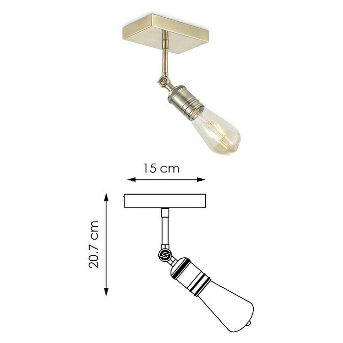 BAUHAUS Home Sweet Home LED-Deckenleuchte Spy 4 W, L X B X H: 15 X 9,5 X 20,5 Cm, Bronze, Warmweiß 8 BAUHAUS Home Sweet Home LED-Deckenleuchte Spy 4 W, L X B X H: 15 X 9,5 X 20,5 Cm, Bronze, Warmweiß – Bild 6