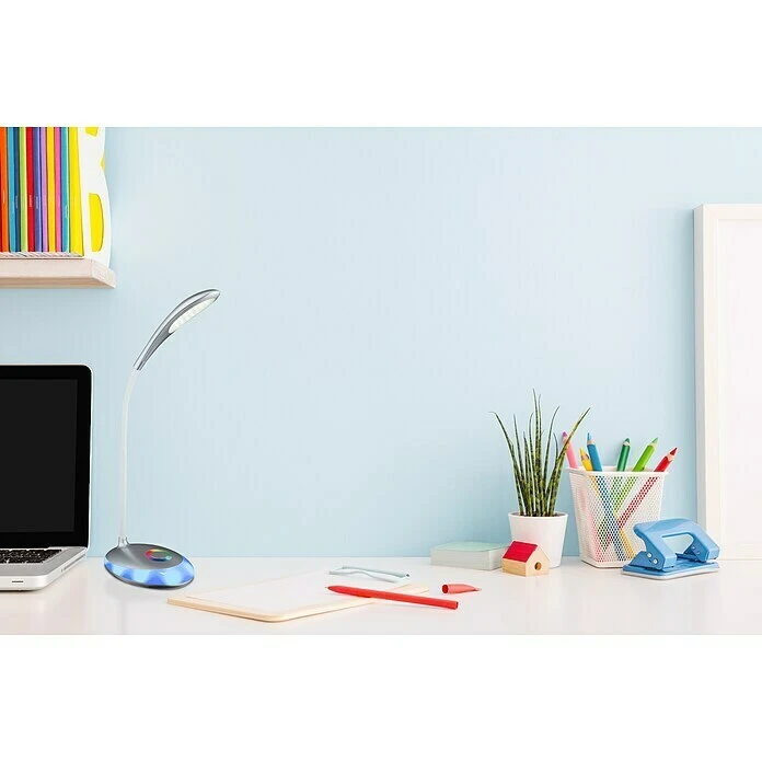 BAUHAUS Globo LED-Tischleuchte Minea 4,4 W, L X B X H: 30 X 11 X 48 Cm, Silber Metallic, Transparent, Neutralweiß 6 BAUHAUS Globo LED-Tischleuchte Minea 4,4 W, L X B X H: 30 X 11 X 48 Cm, Silber Metallic, Transparent, Neutralweiß – Bild 4